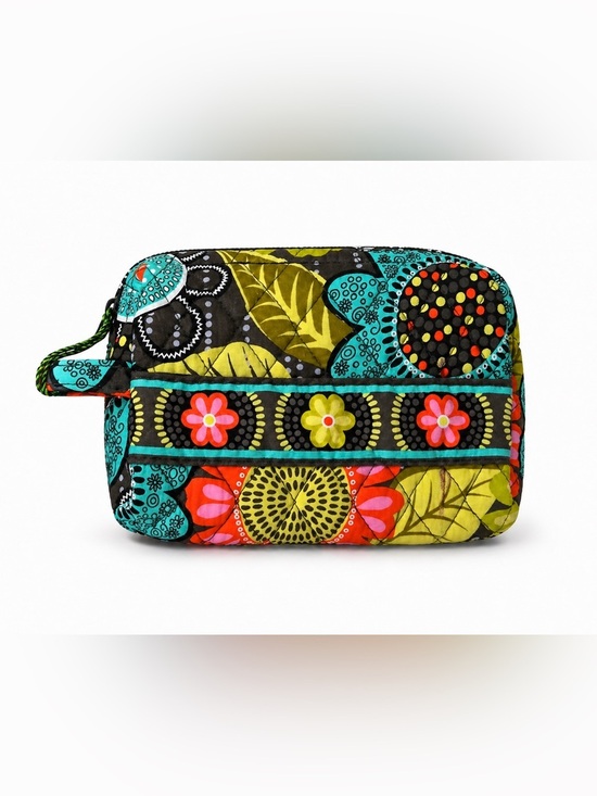 Vera Bradley Handbags - Vera Bradley Small Cosmetic Bag Flower Shower Print Quilted Zip Pouch NWOT